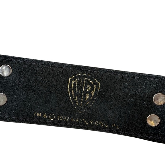 Vintage Looney Tunes Black Leather Belt with Silver Buckle - Picture 5 of 6
